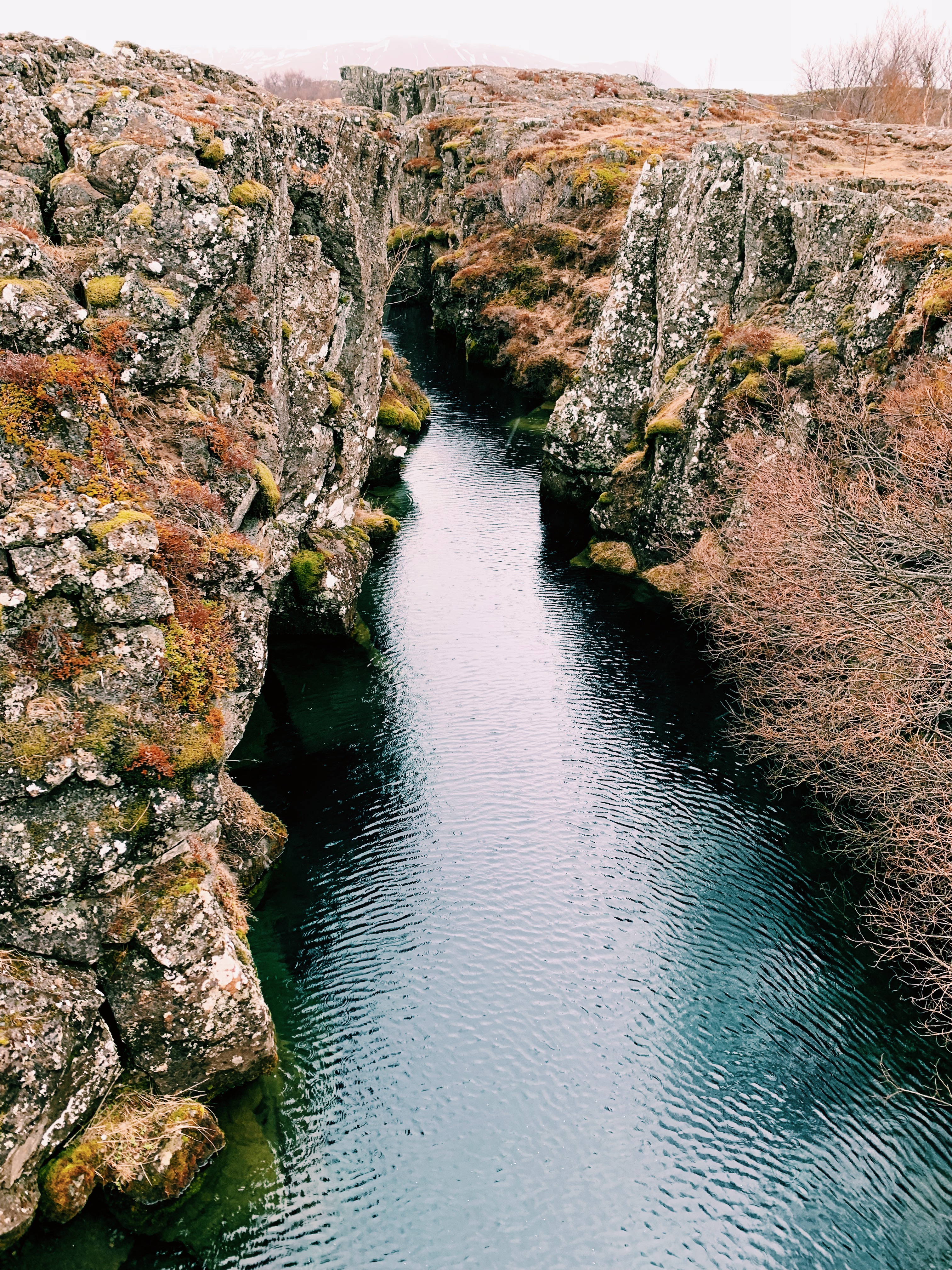 Crystal-clear water of Silfra fissure between tectonic plates